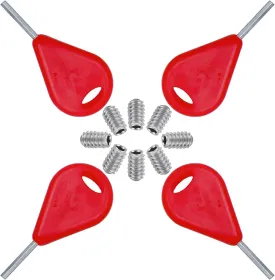 4pcs Surf Fin Key & Screws for Surfboard Sup Kayak Longboard Surfing Paddleboard Surf Paddle Board, Fins Replacement Install Remove Tool Accessories Red
