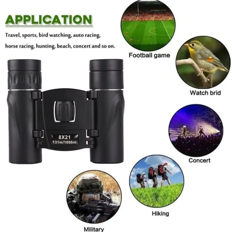 8X21 Outdoor Low-light Night Vision High-power HD Mini Binoculars