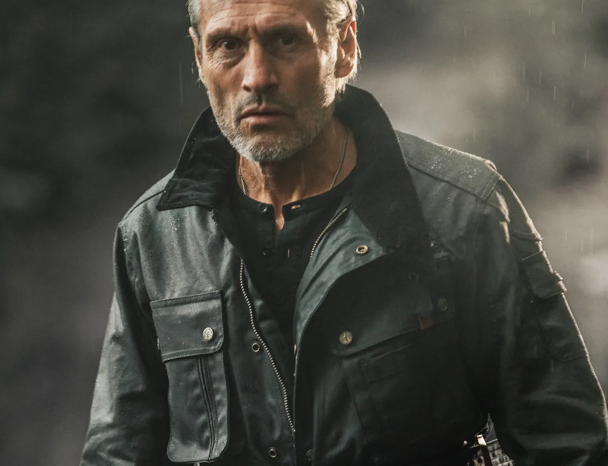 &SONS Black Gold Waxed Jacket
