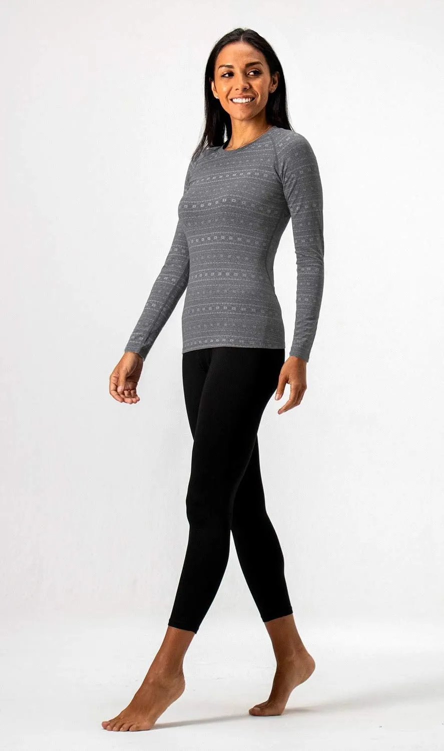 DEVOPS Women's 2 Pack Thermal Long Sleeve Shirts Compression Baselayer Tops