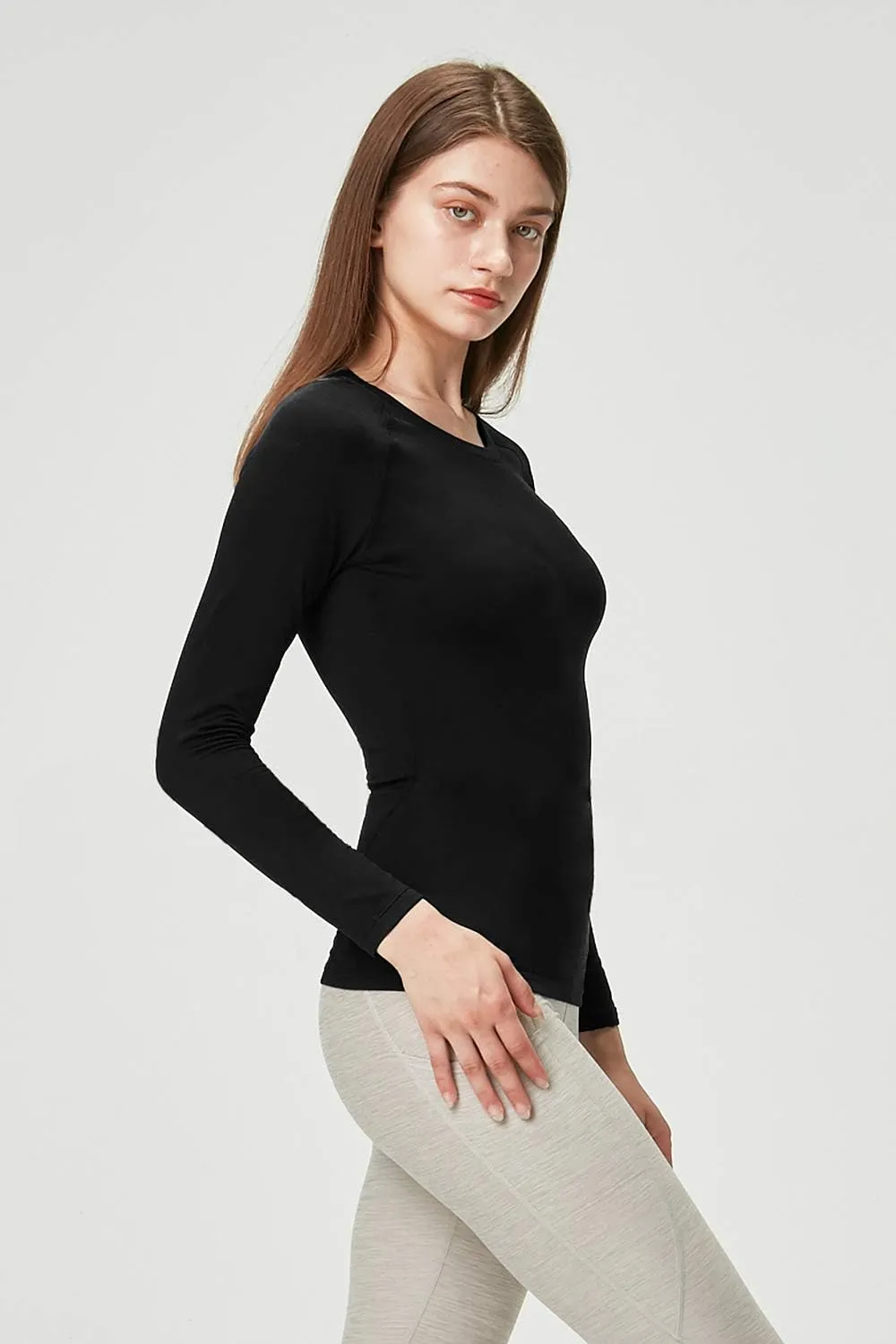 DEVOPS Women's 2 Pack Thermal Long Sleeve Shirts Compression Baselayer Tops