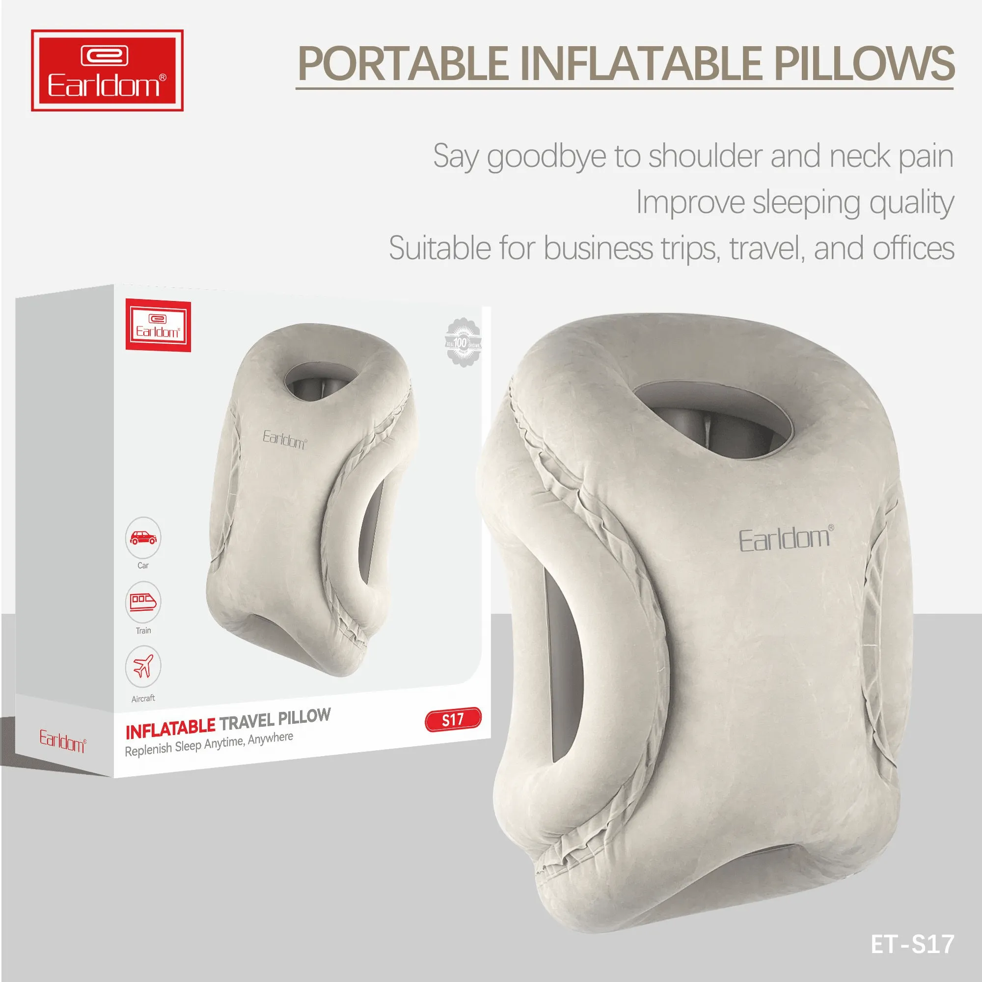 Earldom Inflatable Travel Pillow ET-S17