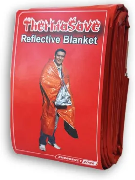 Emergency Zone ThermaSave Reversible Emergency Reflective Blanket, Survival Heat Shield. Available in Single, 2, 3, 4, 5, 6, and 120 Packs.