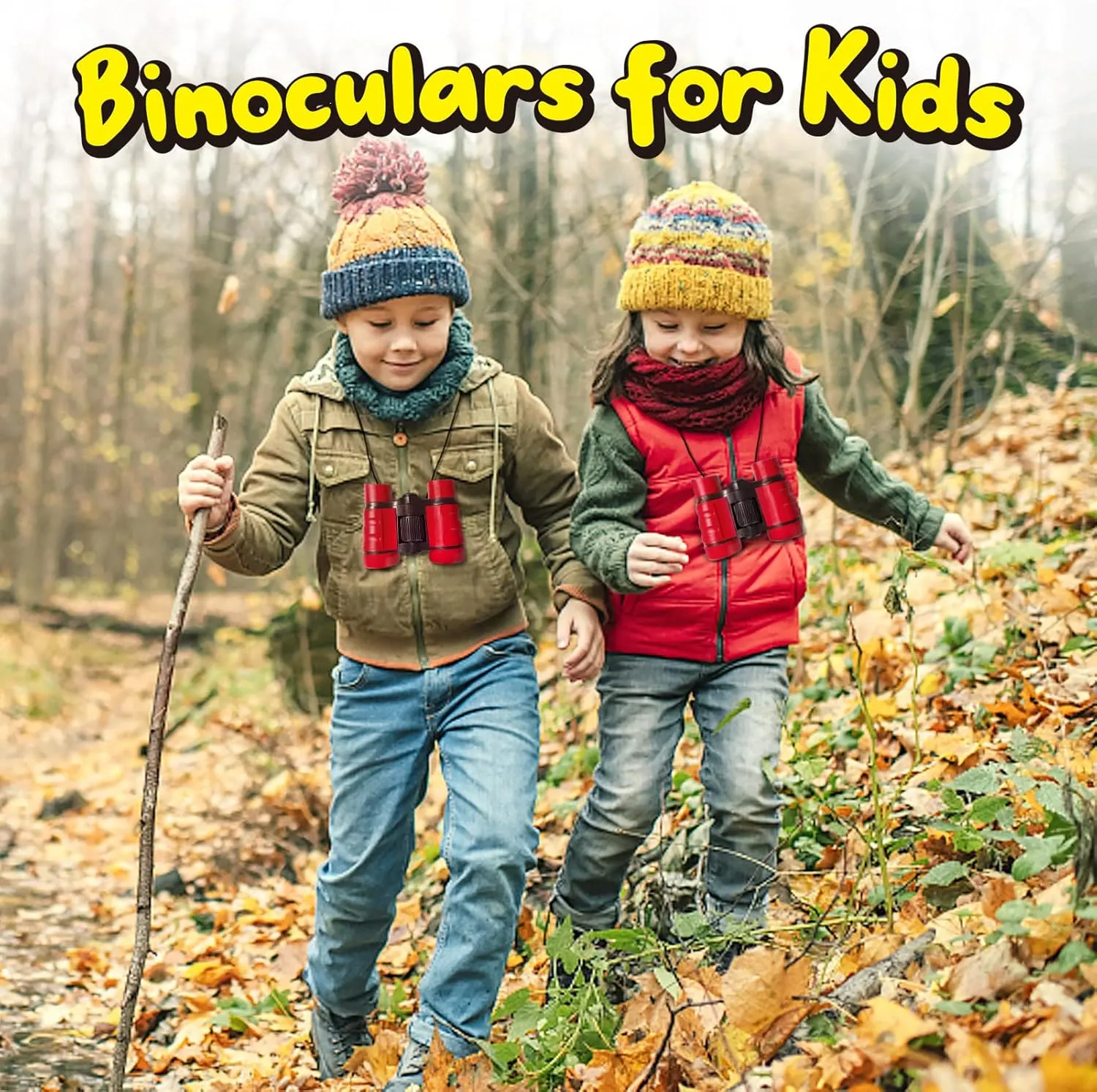 ESSENSON Binoculars for Kids Toys Gifts for Age 3-12 Years Old Boys Girls Kids Telescope Outdoor Toys for Sports and Outside Play Hiking, Bird Watching, Travel, Camping, Birthday Presents (Red)