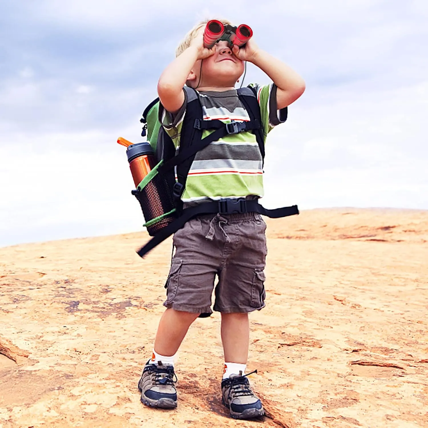 ESSENSON Binoculars for Kids Toys Gifts for Age 3-12 Years Old Boys Girls Kids Telescope Outdoor Toys for Sports and Outside Play Hiking, Bird Watching, Travel, Camping, Birthday Presents (Red)