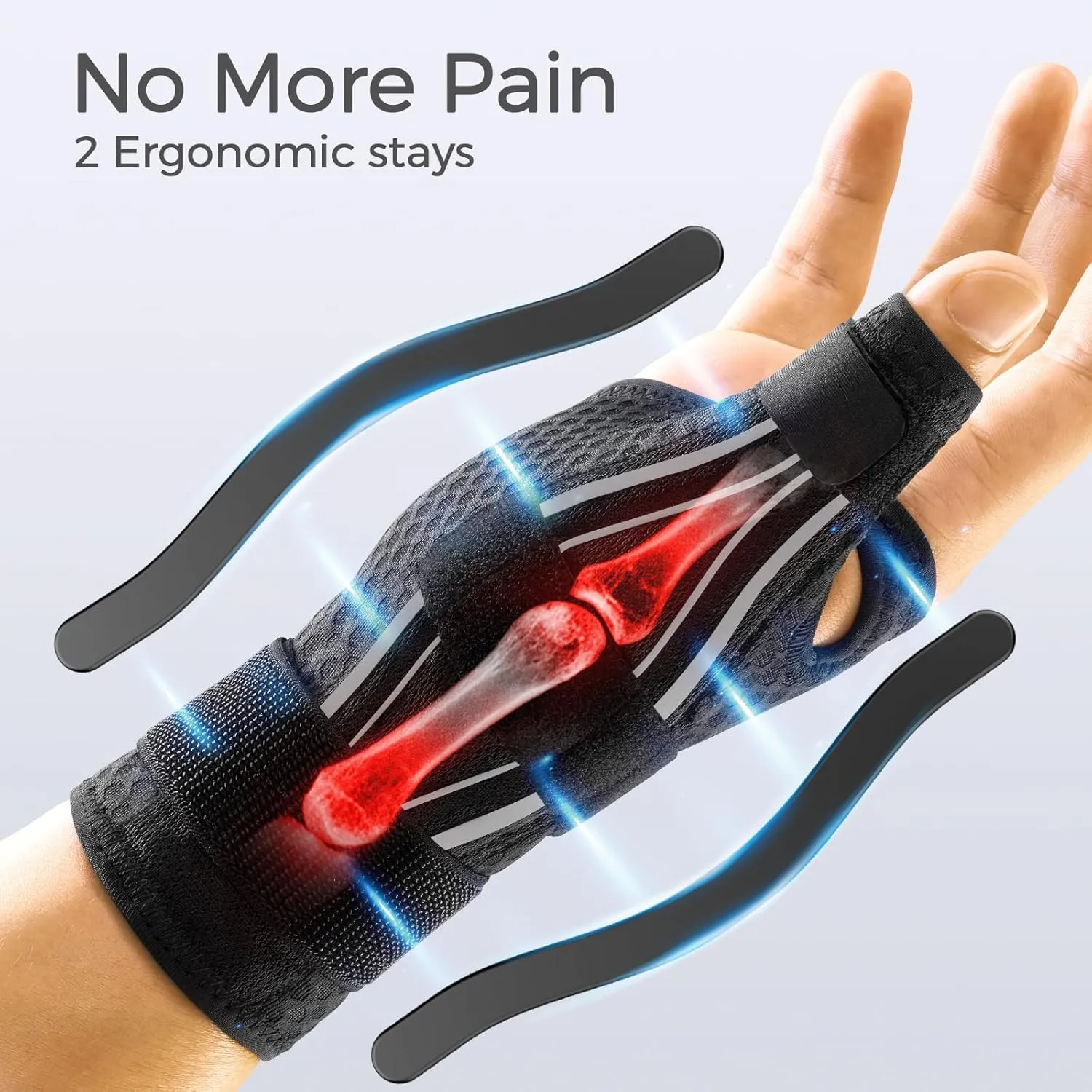 FREETOO Ergonomical Thumb Brace Support Right Hand or Left Hand for Arthritis Pain and Support, Thumb Spica Splint for Trigger Thumb, Thumb Stabilizer for Tendonitis, Sprain (S/M White/Black)