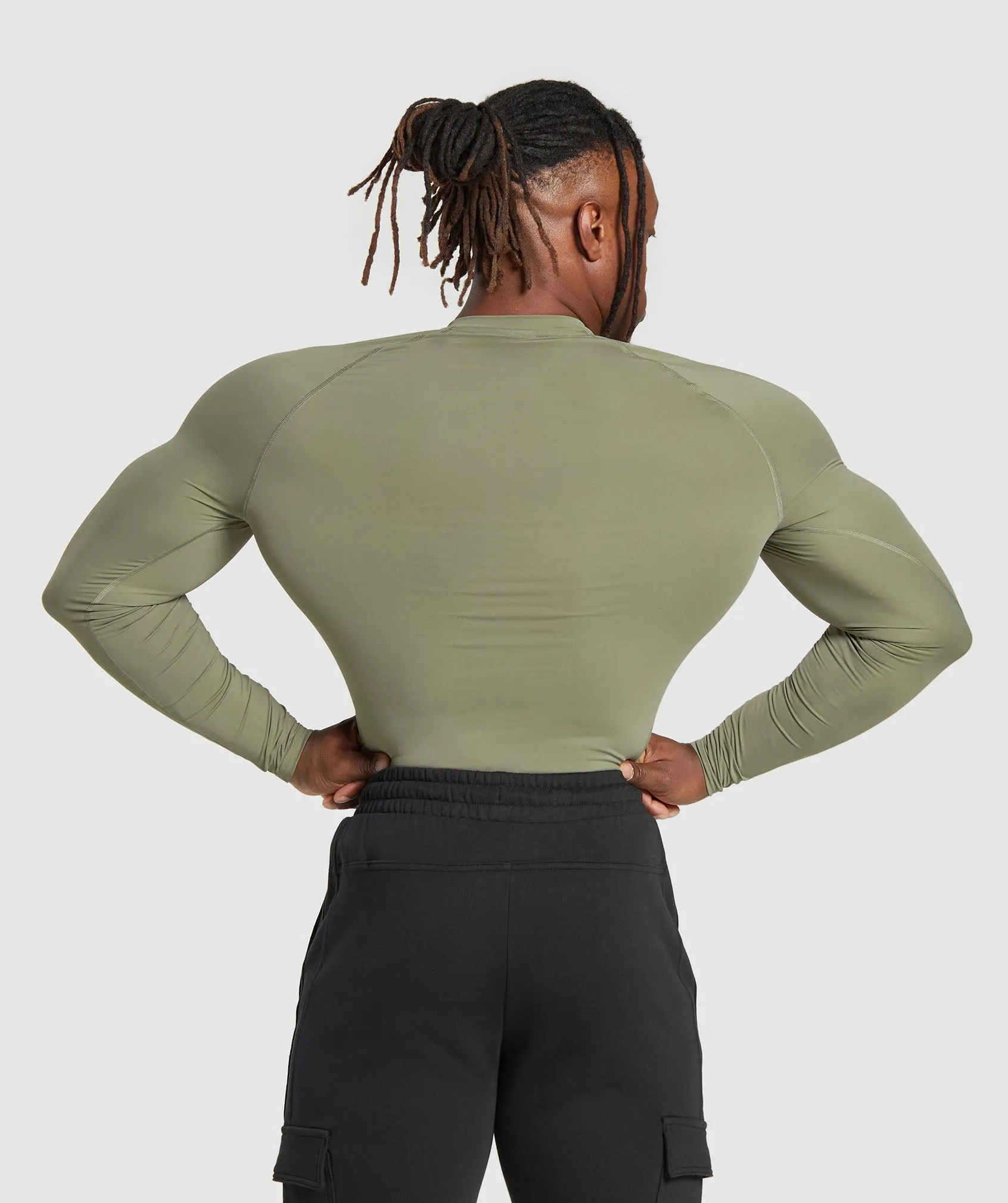 Gymshark Element Baselayer Long Sleeve T-Shirt - Utility Green