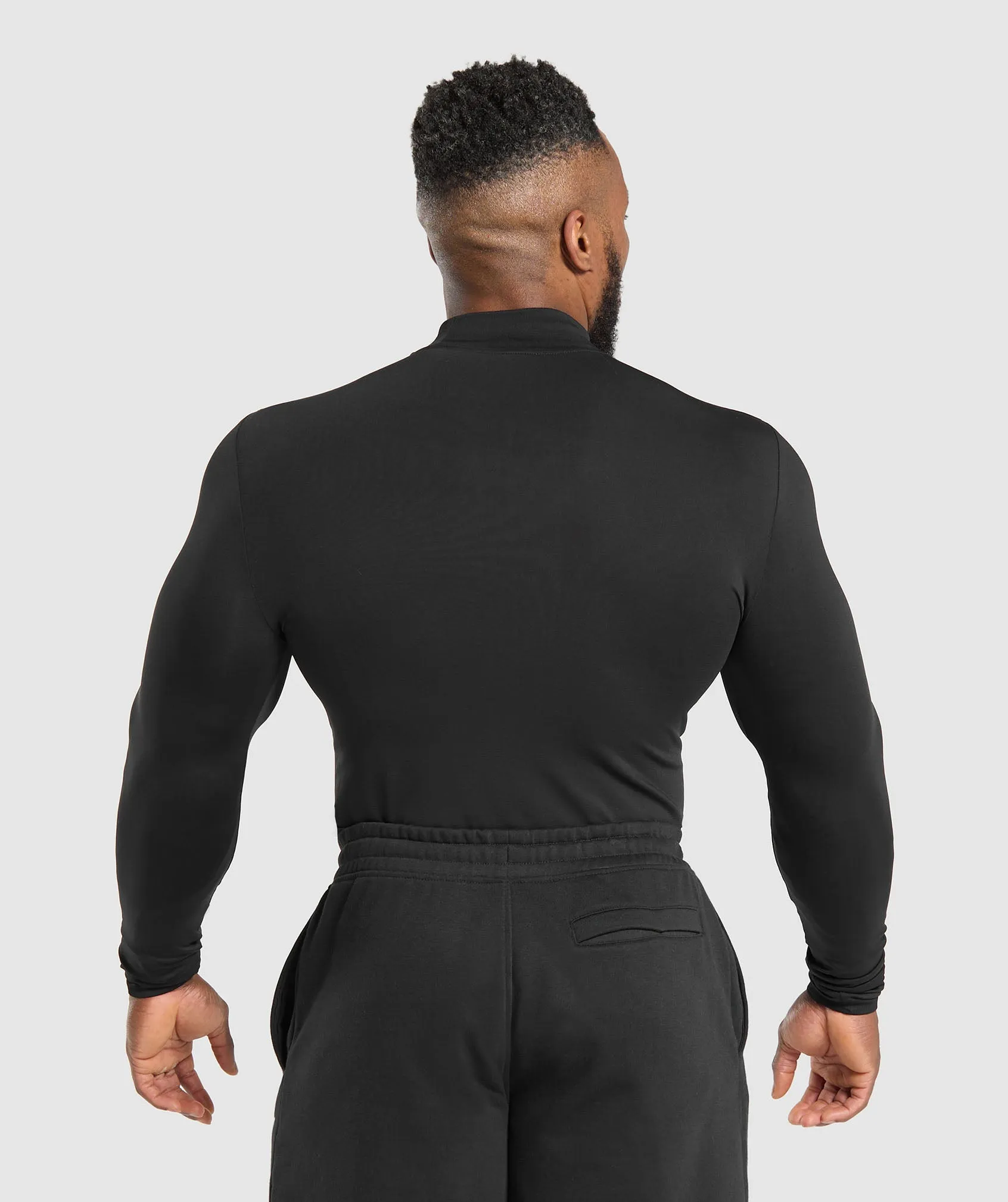 Gymshark Everyday Seamless Mock Long Sleeve T-Shirt - Black