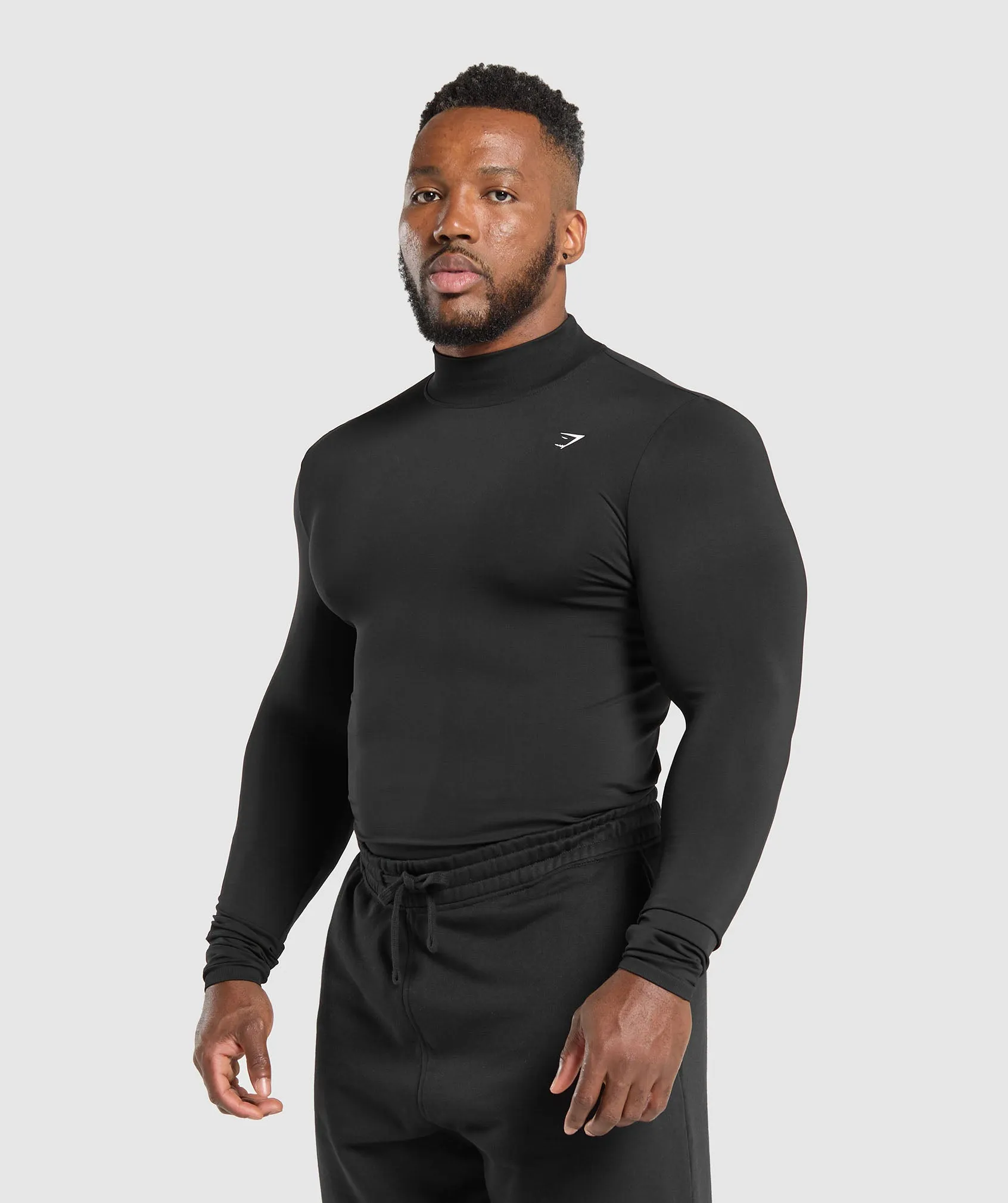 Gymshark Everyday Seamless Mock Long Sleeve T-Shirt - Black