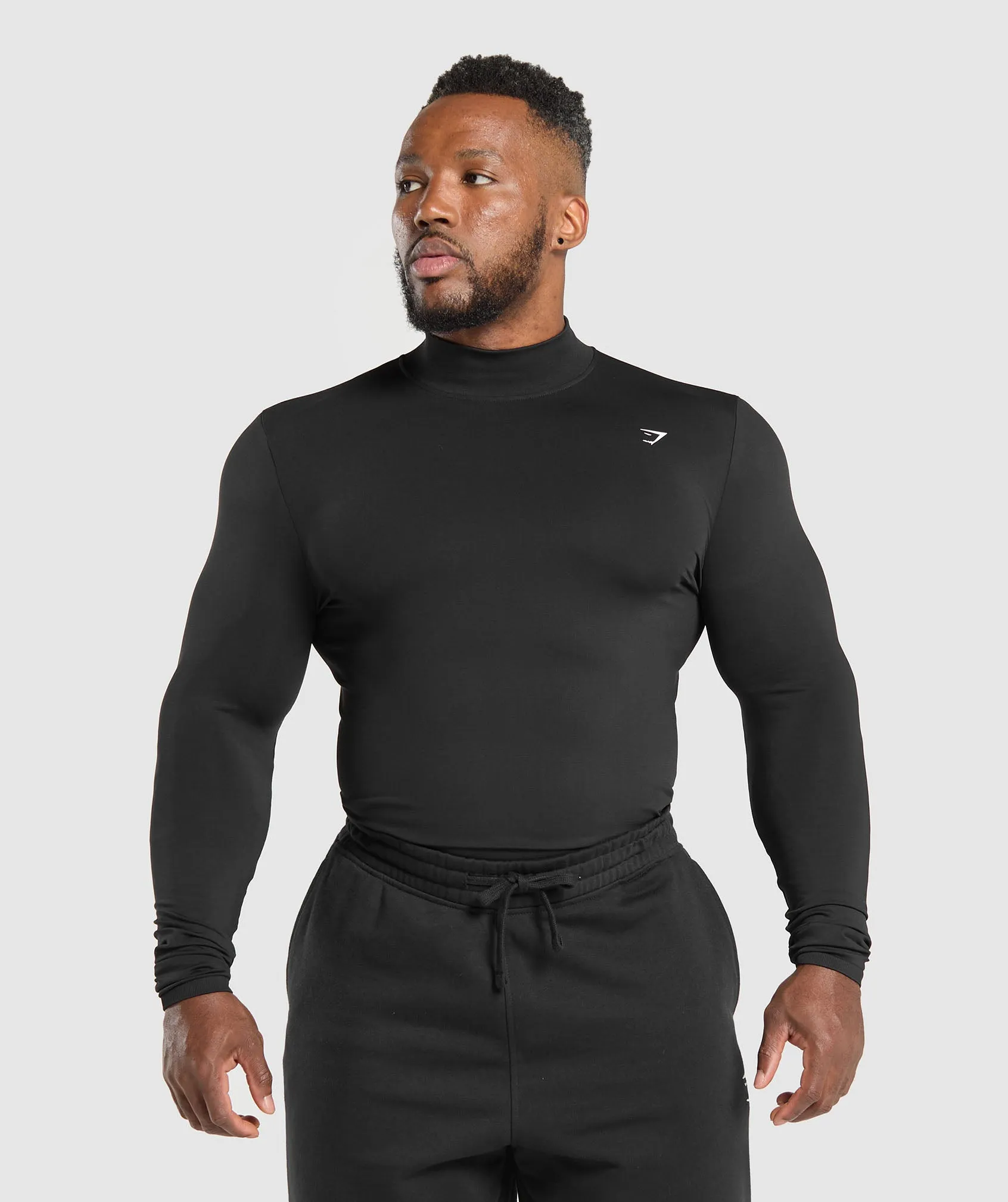 Gymshark Everyday Seamless Mock Long Sleeve T-Shirt - Black