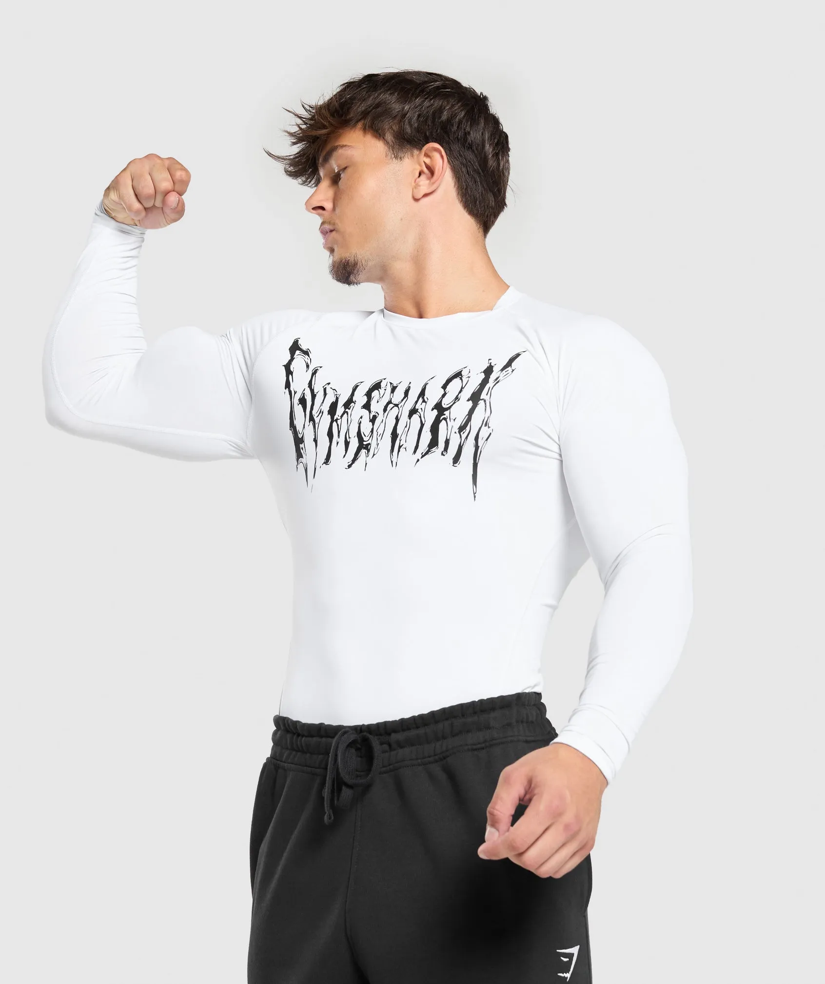 Gymshark Graphic Baselayer Long Sleeve T-Shirt - White