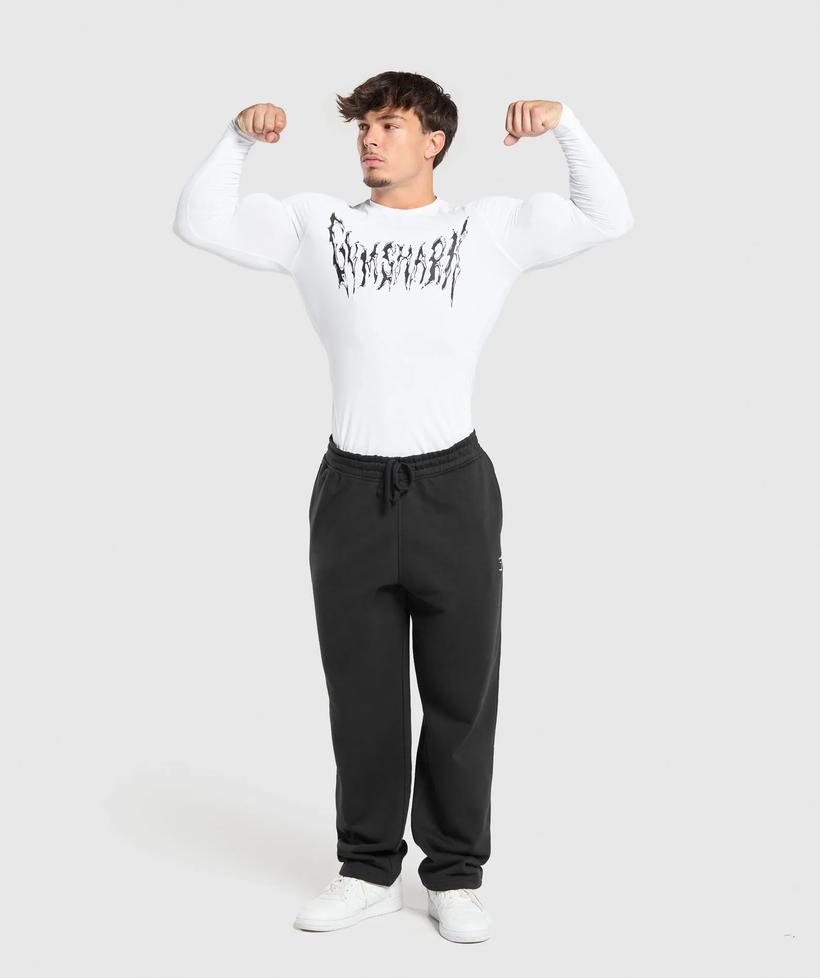 Gymshark Graphic Baselayer Long Sleeve T-Shirt - White