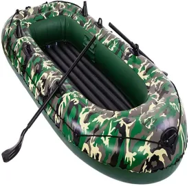 Inflatable Boat with Oars 2/3/4 Person, Inflatable Boats for Adults, Inflatable Rafts for Rivers, Fishing Dinghy