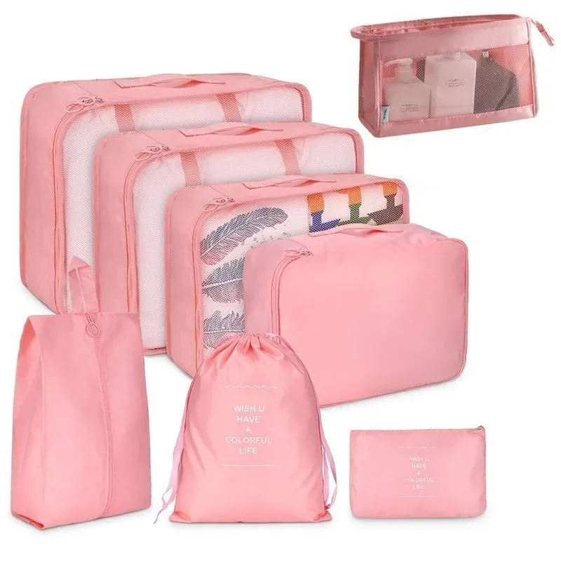 Jetsetter's Ensemble: 8-Piece Travel Organizer Set