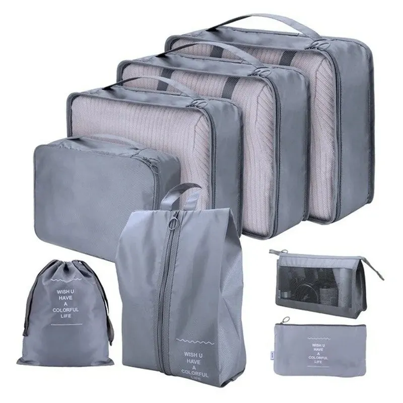 Jetsetter's Ensemble: 8-Piece Travel Organizer Set