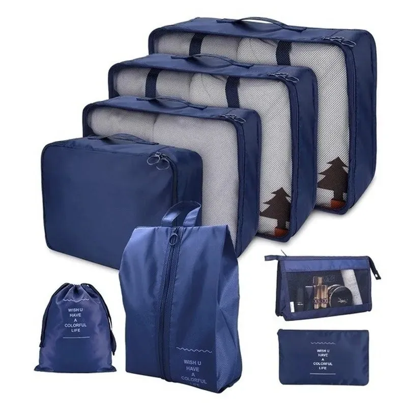 Jetsetter's Ensemble: 8-Piece Travel Organizer Set