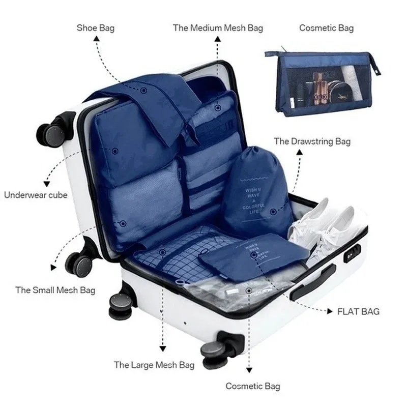 Jetsetter's Ensemble: 8-Piece Travel Organizer Set