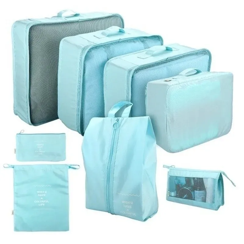 Jetsetter's Ensemble: 8-Piece Travel Organizer Set