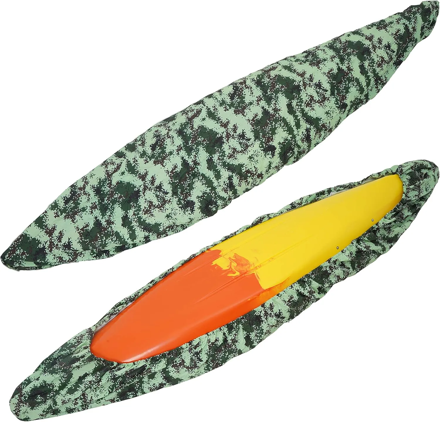 Kayak Cover for Outdoor Storage (10-12ft), Heavy-Duty Fabric Waterproof & UV Protection | Works with SUP Paddle Boards & Canoes