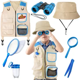 Kids Explorer Kit & Bug Catcher Kit, Kids Camping Gear for Kids, Outdoor Exploration Set with Vest & Hat, Ideal Outdoor Camping Adventure Toys for Boys Girls
