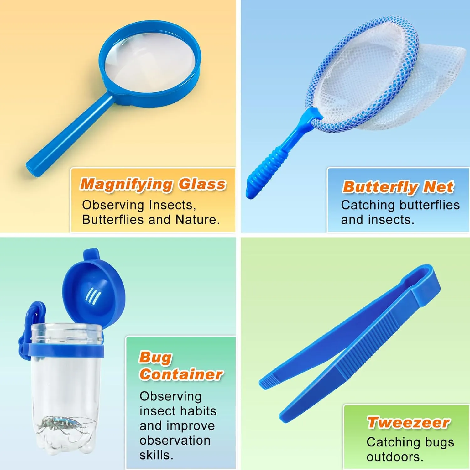Kids Explorer Kit & Bug Catcher Kit, Kids Camping Gear for Kids, Outdoor Exploration Set with Vest & Hat, Ideal Outdoor Camping Adventure Toys for Boys Girls