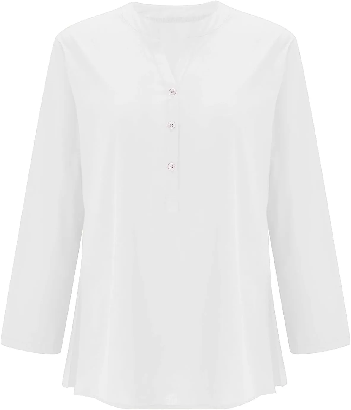 Linen Tops for Women Summer Button Down V Neck Shirts Casual Short Sleeve Loose T-Shirt Cotton Linen Blouse Tees 2025