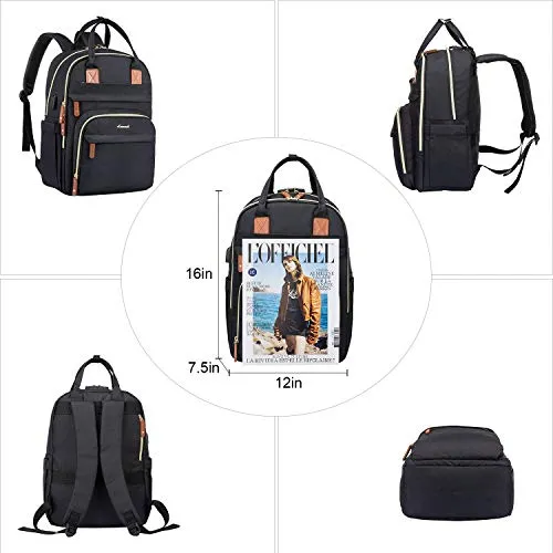 LOVEVOOK Laptop Backpack for Men & Women Unisex Travel Anti-Theft Bag Business Computer Backpacks Purse College School Student Bookbag, Casual Hiking Daypack with Lock, 15.6 Inch, Black