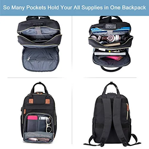 LOVEVOOK Laptop Backpack for Men & Women Unisex Travel Anti-Theft Bag Business Computer Backpacks Purse College School Student Bookbag, Casual Hiking Daypack with Lock, 15.6 Inch, Black