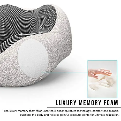 MLVOC Travel Pillow 100% Pure Memory Foam