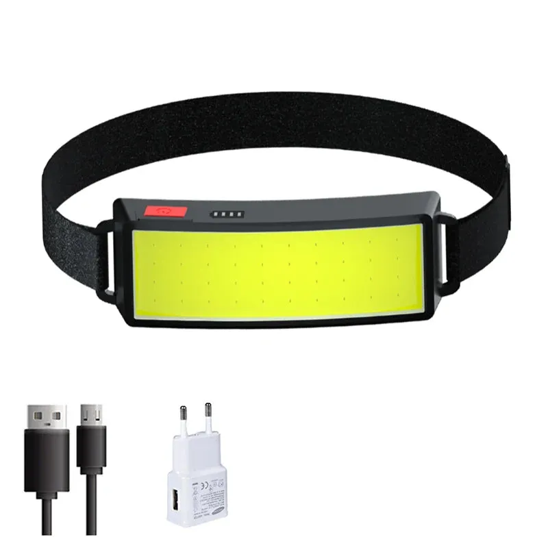 New Upgrade Portable LED Head Lamp Built-in 1200mah Battery COB Headlight USB-C Rechargeable Waterproof Torch Camping Flashlight