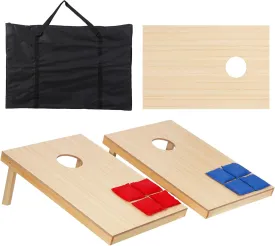 Nova Microdermabrasion 4x2Ft or 3x2Ft Solid Wood Cornhole Game Board with 8 Bean Bags and Carrying Case for Outdoor Yard Beach Lawn Party Backyard