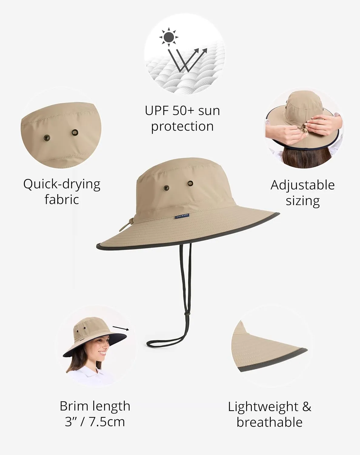 Solbari Unisex Traveler Broad Brim Sun Hat UPF 50 , Ultimate UV Protection, Lightweight & Breathable, Packable Travel Hat