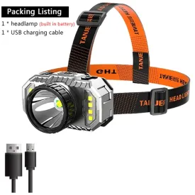T20 LED Headlamp Strong Light Super Bright Head-Mounted Flashlight Outdoor Household Rechargeable Night Fishing Headlight