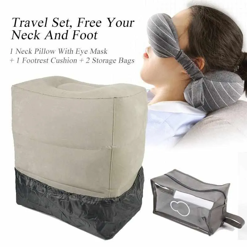 The Most Diverse & Innovative Inflatable Travel Neck Pillow and Footrest