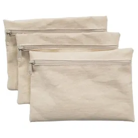 Wear'm 100% Cotton Canvas Pencil Cases 3pk