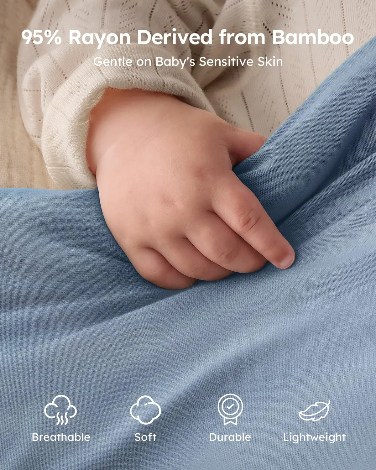 Yoofoss Rayon Made from Bamboo Baby Sleep Sack 0-6 Months 1.0 Tog Baby Wearable Blanket, Super Soft Infant Toddler Sleeping Sack 2-Way Zipper