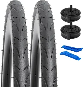 YUNSCM 26" Bike Tires 26x1.5/40-559 60TPI and 26" Bike Tubes Schrader Valve Compatible with 26 x 1.50 Bike Tires and Tubes(A-3022/W-3107)