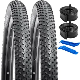 YUNSCM 26x1.95 Lightweight Bike Tires (ETRTO 50-559) 60TPI Nylon Anti-Puncture Protection and 26" Bike Tubes Compatible with 26" Mountain Bike Tires 26x1.95/2.125-2 PCS (Y-568)